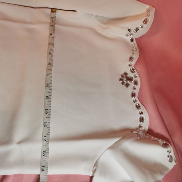 Golds Infinity White Rose Mini Dress Size Small Bodycon Gyaru Gal Fashion Party - Picture 5 of 8